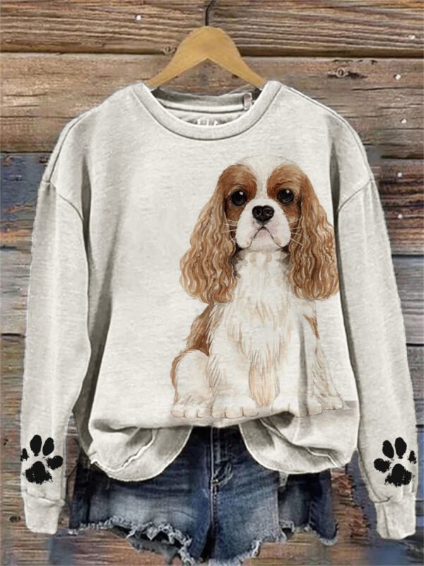 Cavalier King Charles Spaniel Paw Prints Sweatshirt